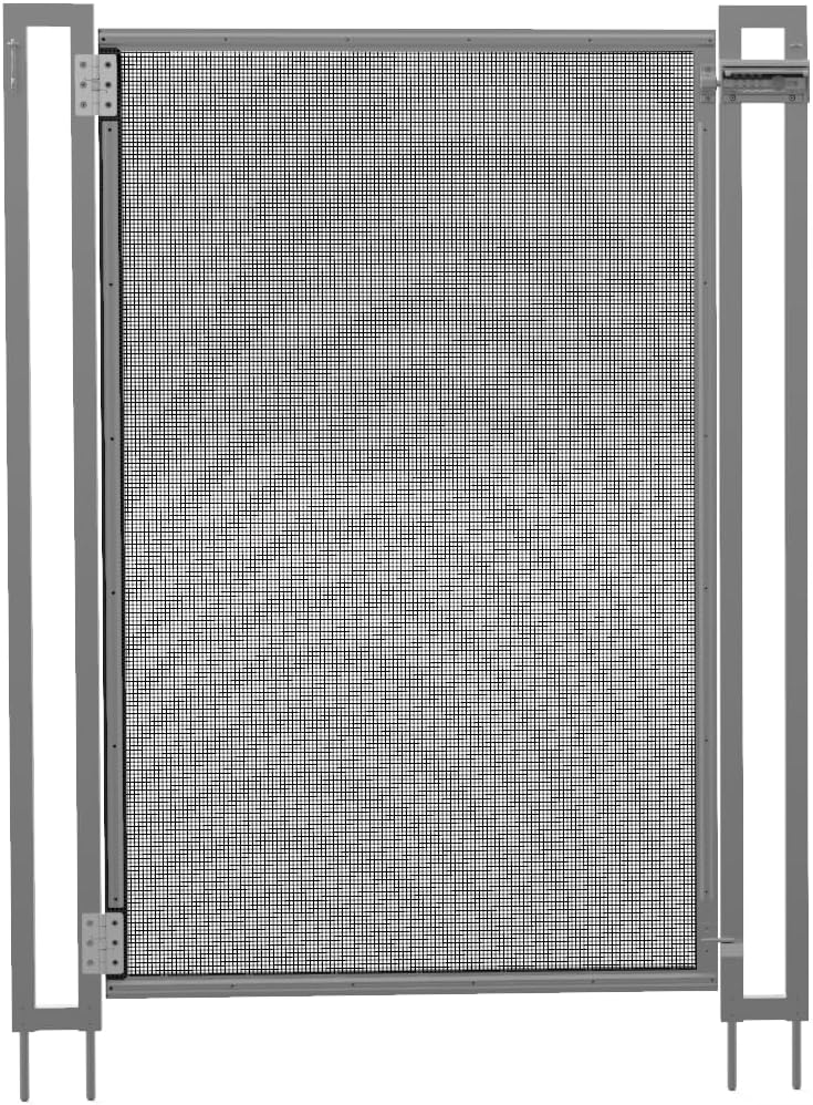 Domi Self-Closing Gate and Drill Guide Bundle for 5FT Height Pool Fences,Black Mesh