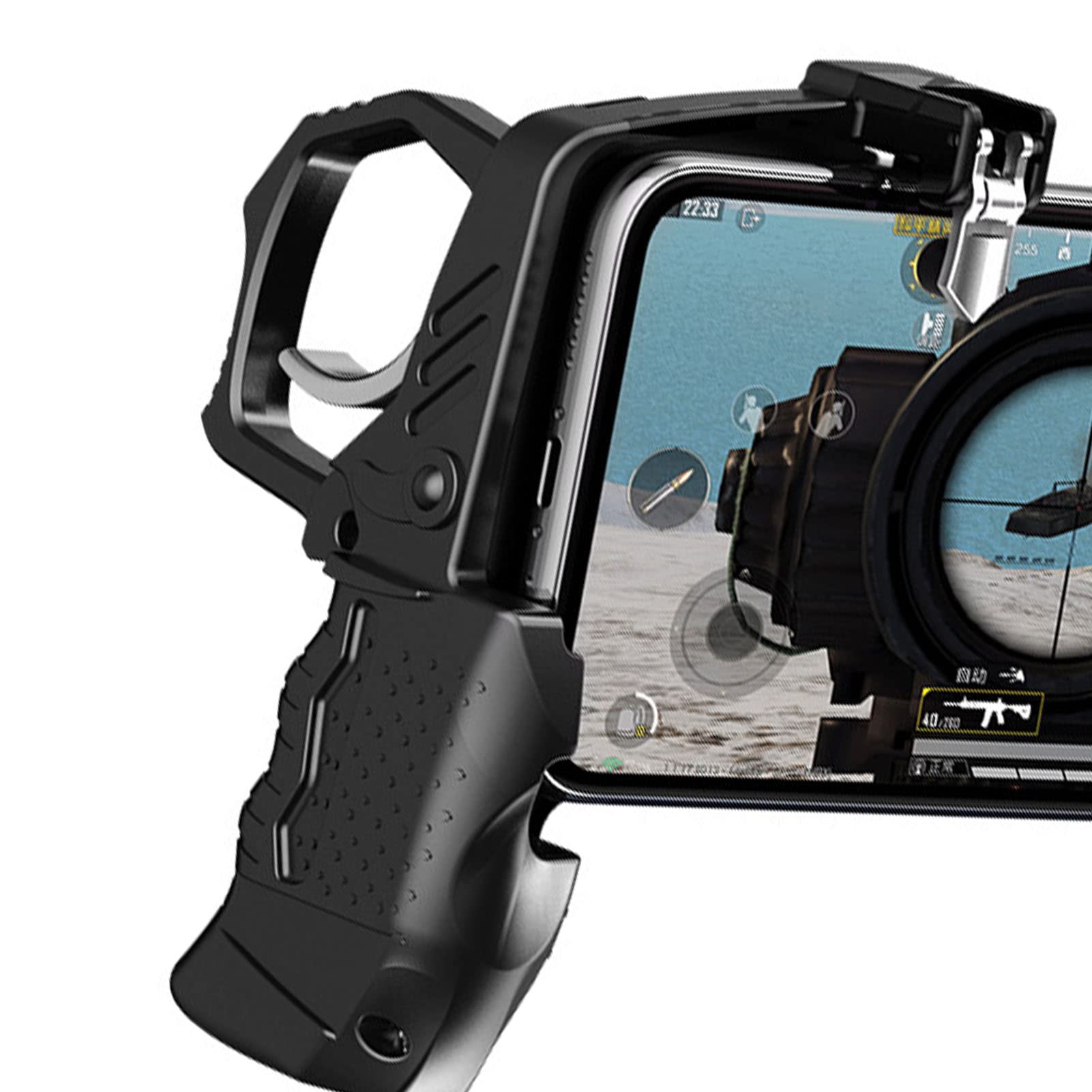 Lazmin112 Controller di Gioco Mobile, Gamepad Wireless, Trigger per Telefono Cellulare con Pulsanti Meccanici, Supporta il Funzionamento a Quattro Dita, per Cellulare IOS Android IOS da