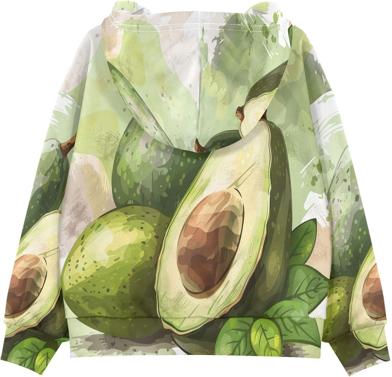 ALAZA Avocado Wateercolor Hoodies Sweatshirt for Boys Girls Kids Hooded Pullover Top