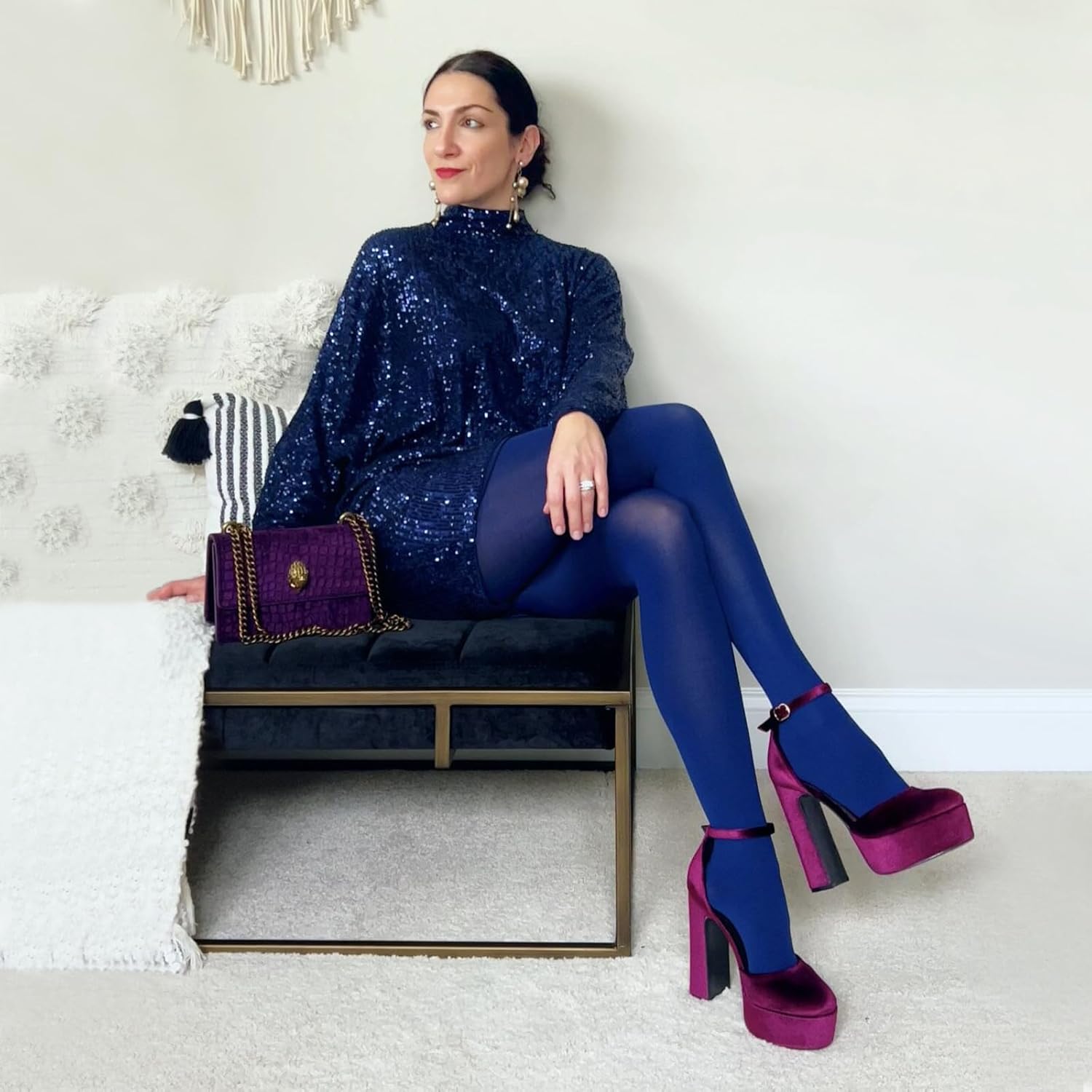 JENN ARDOR Women's Platform Heels 5 Inch Chunky High Heel Pumps Block Heels 1.7 Inch Platform Ankle Strap Closed Toe for Dress Wedding Party Pumps - Image 5