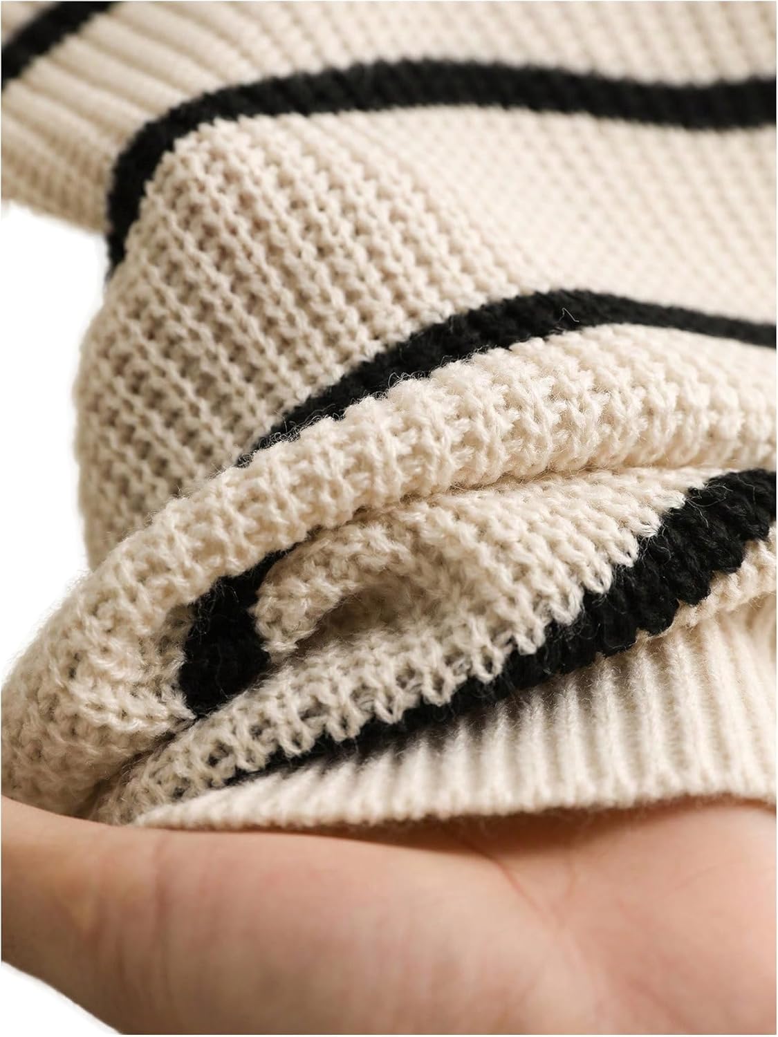 SOLY HUX Women's Plus Size Bow Sweater, Striped Sweater with Bows Back, Off The Shoulder Knit Tops Fall Clothes - Image 2