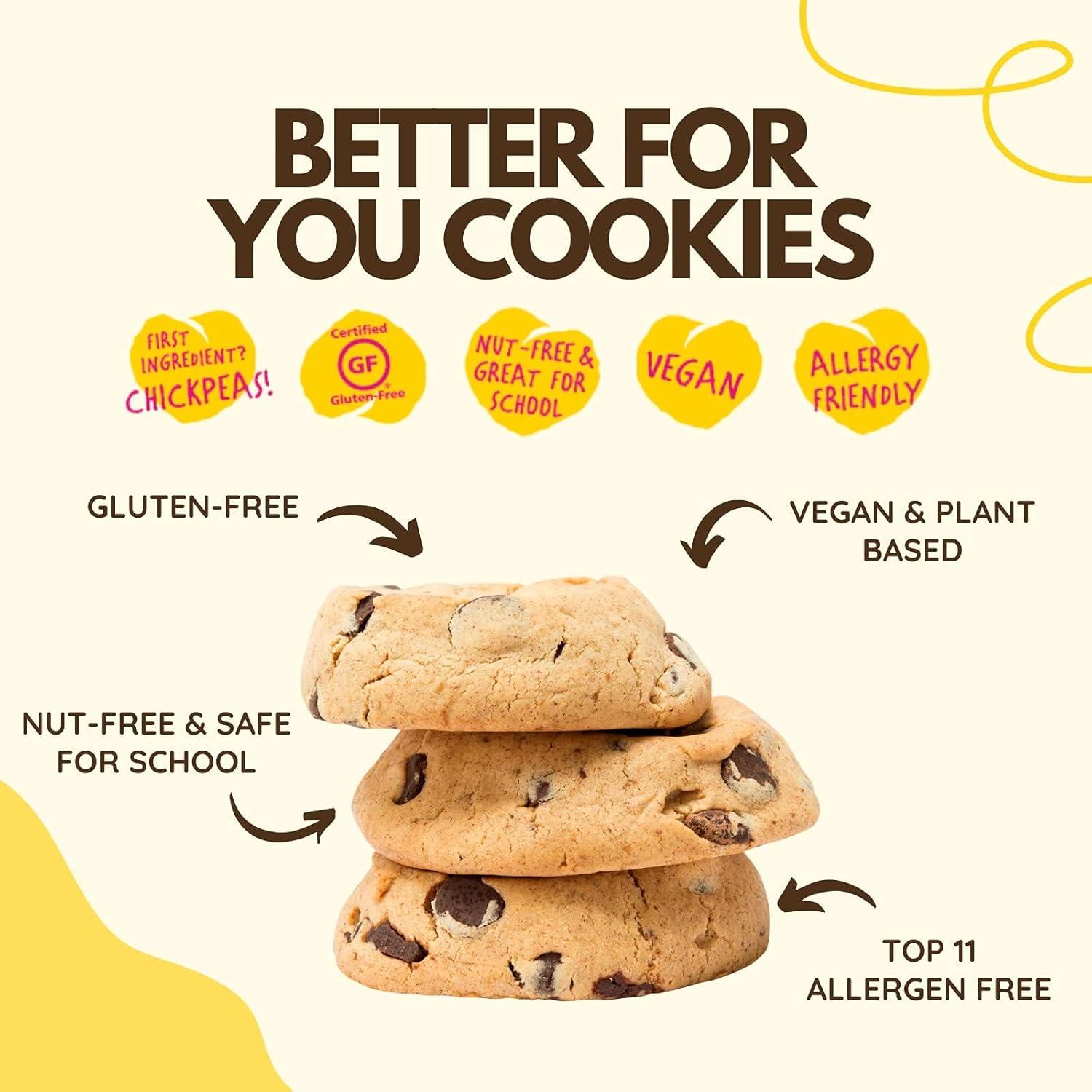 Rule Breaker Vegan & Gluten Free Cookies | Chocolate Chip | Plant-Based, Dairy, Nut, Soy, Allergen Free | Soft-Baked, Great School Snacks for Kids & Adults, Individually Wrapped (Pack of 24)