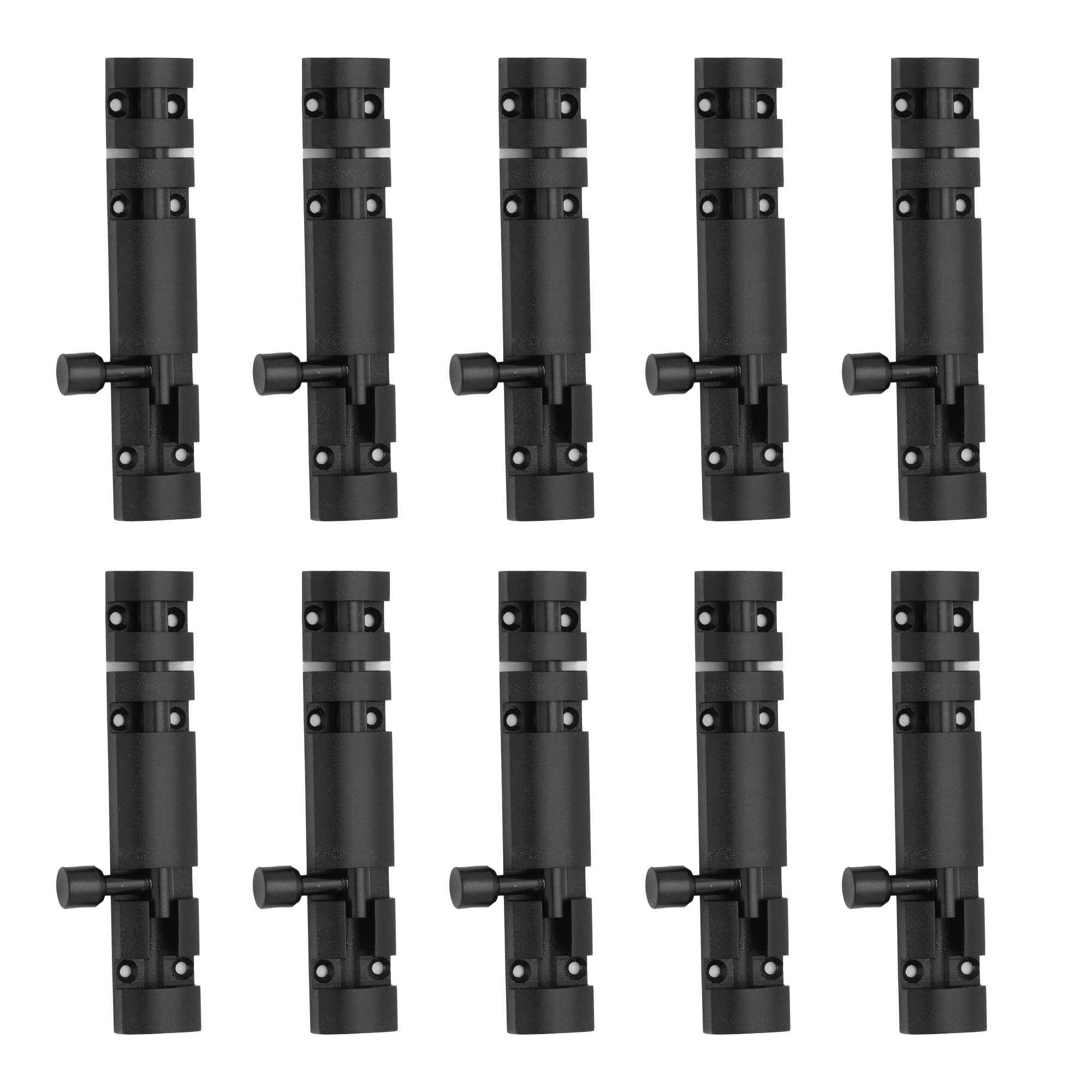 BRIGHT VISION Luxurious Aluminium Stainless Steel Latch Bolt for Windows, Bathrooms Doors, Bedrooms Doors, Chitakni-(4INCH)(ZAYLO) (Black, Pack of 10)-image-22