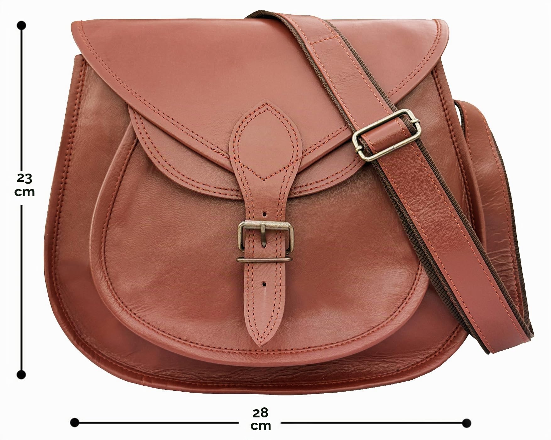 RUSTIC TOWN Bolso bandolera de cuero vintage para mujer