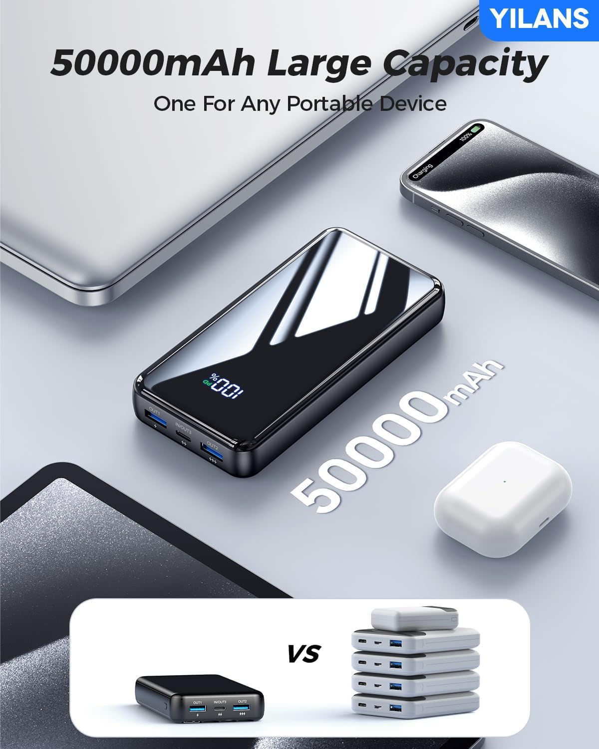 50000mAh Fast Charge Power Bank: Built-in Cables 6 71Ra7Ljas1L. AC SL1500