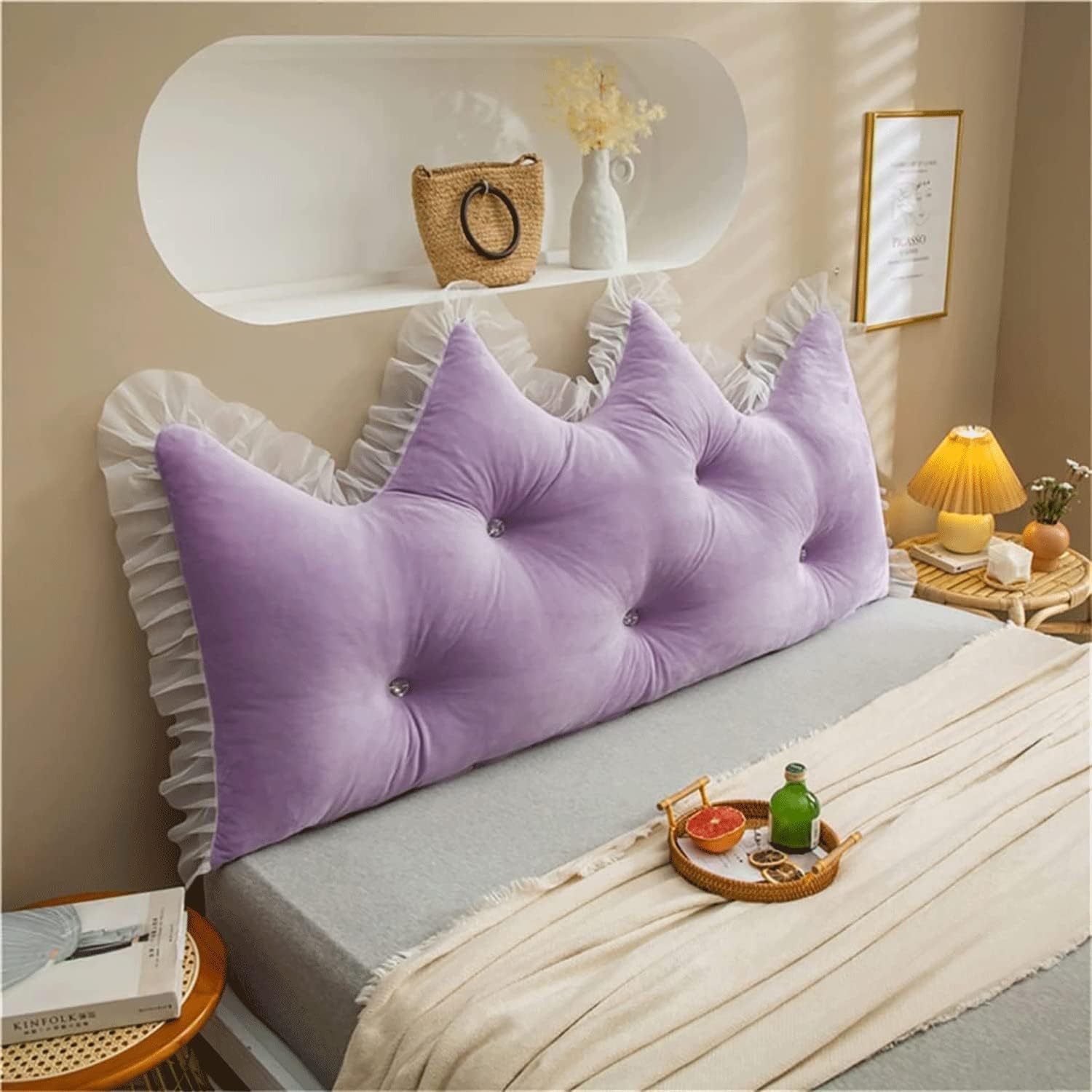 Full Size Headboard Bed Backboard Wedge Headboard for Home Bedroom Headboard Upholstered Headboard(Size:70"/180cm,Color:B)