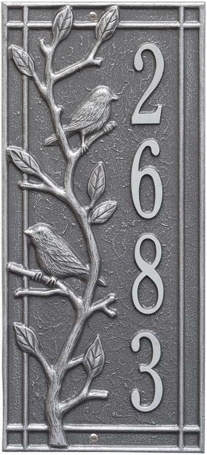 Customized Woodbridge Vertical Aluminum Address Plaque 16.5"H x 7.5"W