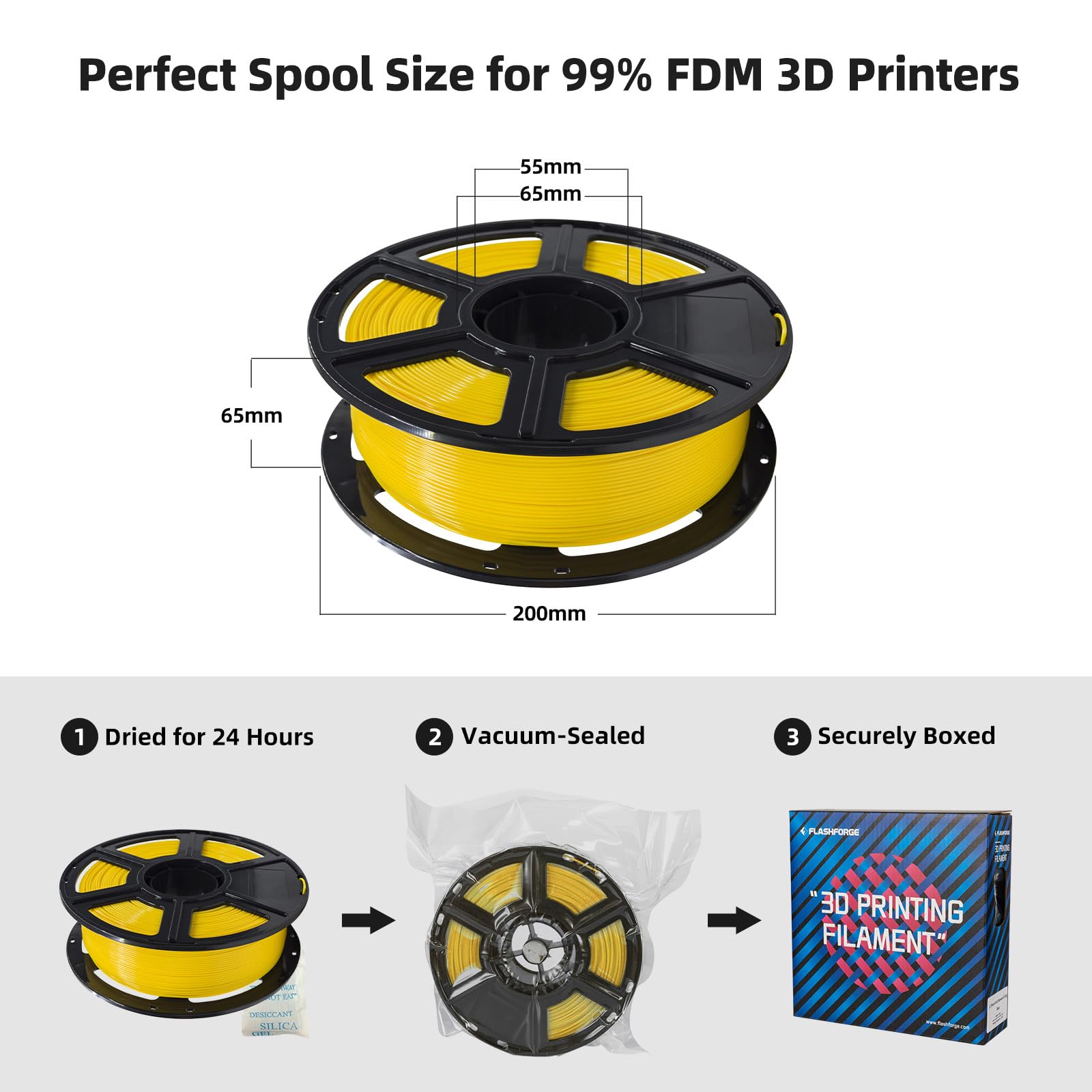 Flashforge PLA Filamentos de impresora 3D de 1,75 mm, 1 kg, precisión de bobina dimensional +/- 0,05 mm para Finder y Creator Pro
