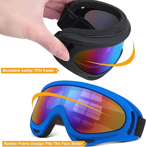 Miniatura 4 de OXG 5 pares de gafas de motocicleta para jóvenes, hombres y mujeres, gafas ATV de esquí, gafas anti-UV, a prueba de polvo y viento, para bicicletas