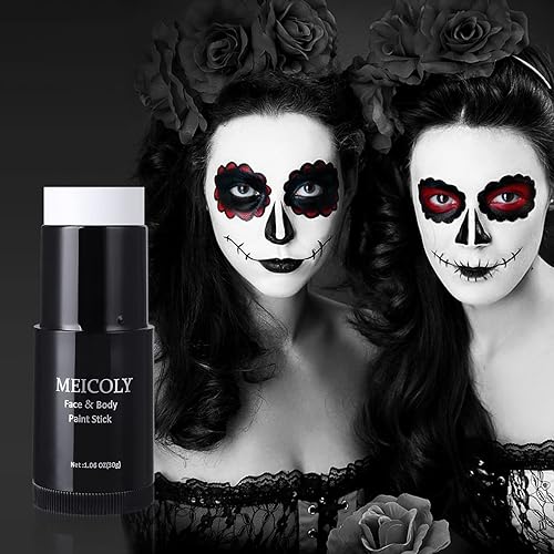 Vista 135 de MEICOLY Pintura facial naranja para el cuerpo (1.06 onzas), pintura facial crema para Halloween, calabaza, tigre, efectos especiales, maquillaje