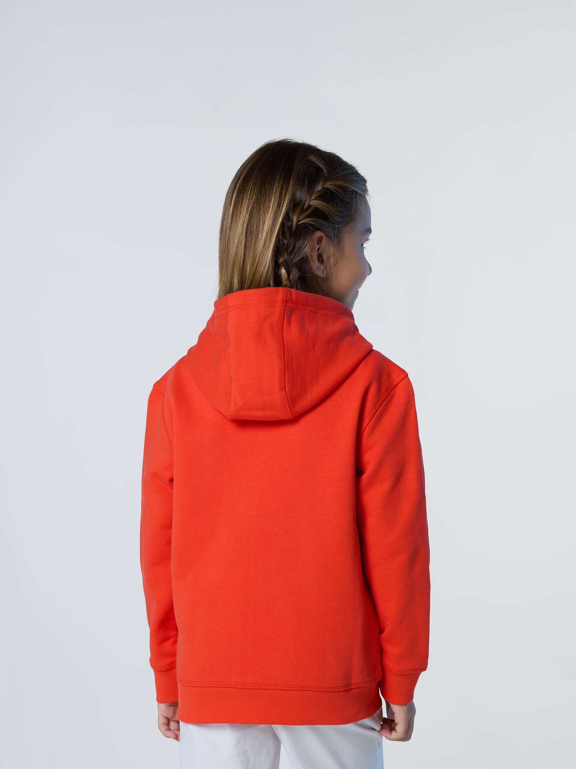 NORTH SAILS Felpa Hoodie Bambino in Cotone Bio con Zip e Logo sul Petto