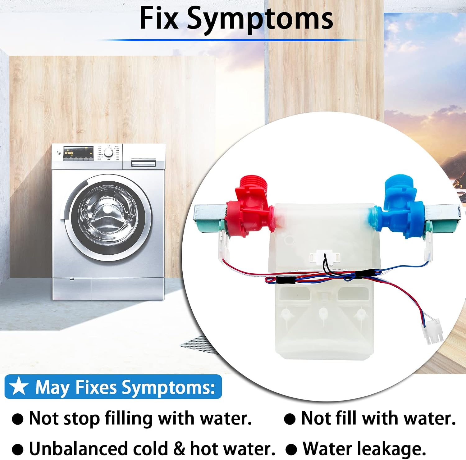 W11210459 W10869799 Washer Water Inlet Valve Compatible with Whirlpool Kenmore May-tag Crosley Amana Inglis, Replacement for W10701459, W11025984, ap6329217, W10838319,W11038711, 33190190, W11210459VP