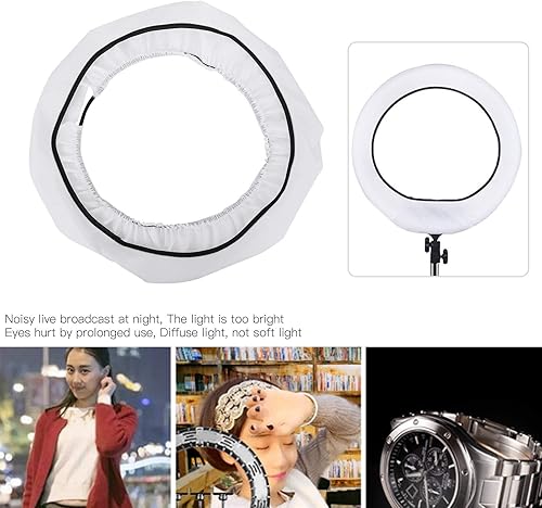 Miniatura 9 de Difusor de luz LED plegable de 1814 pulgadas, caja de luz de video para transmisión en vivo, video vlog fotografía (difusor circular de 14 pulgadas,