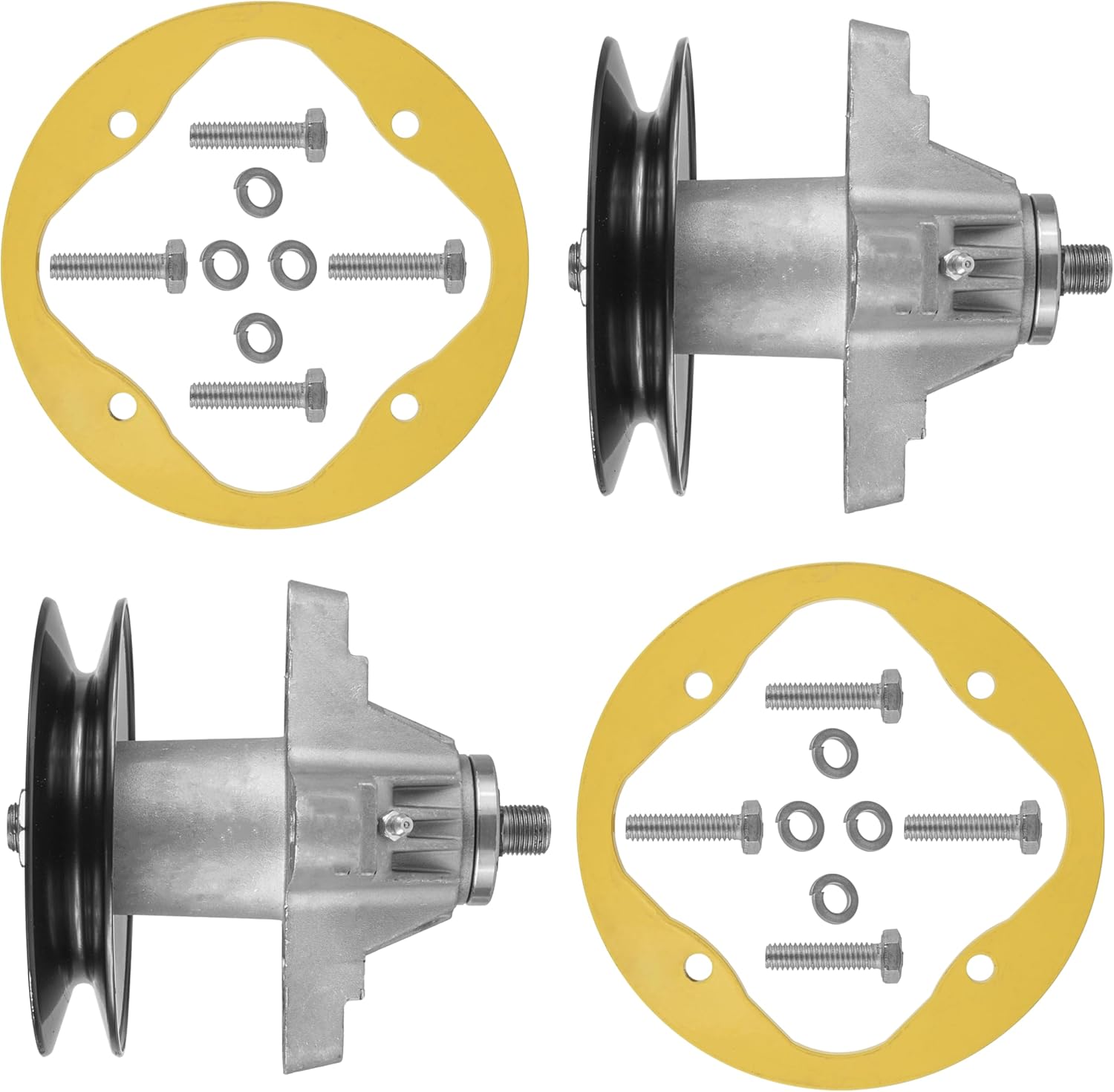 Caltric 2 Set Spindle Assembly with Deck Ring Compatible with MTD Compatible with Cub Cadet 618-04126 918-04126 918-04125
