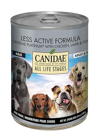 CANIDAE All Life Stages Platinum Less Active Dog Wet Food Chicken, Lamb & Fish Formula, 13 oz (12-pack)