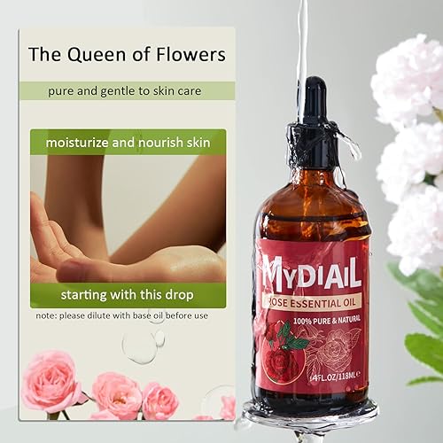 Miniatura 3 de Aceite esencial de rosa de 4.0 fl oz, aceite esencial de rosa natural prémium para cuidado de la piel, difusor, aromaterapia, masaje, fabricación de