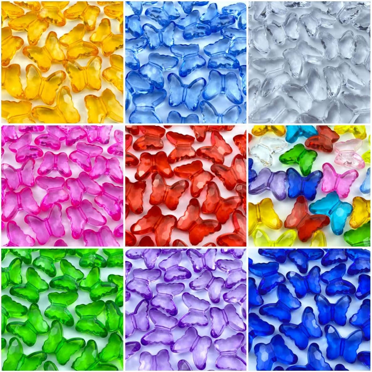 25pcs 23x28mm Acrylic Butterfly Beads Assorted Clear Spacer Beads Loose Butterfly Shaped Beads with Hole for Earring Necklace Bracelet Lanyard Jewelry DIY Craft Making(Sapphire) - Image 6
