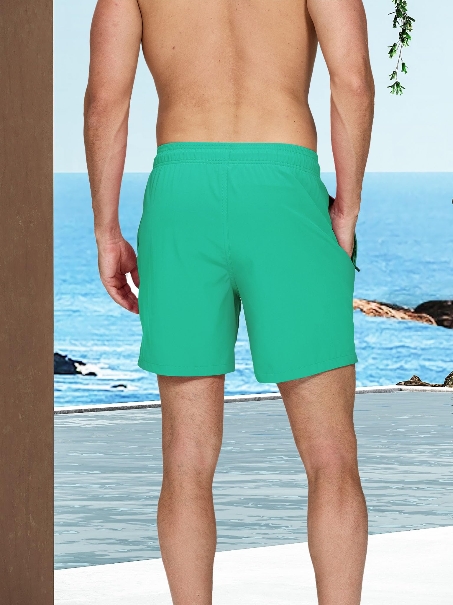 Arcweg Costume da Bagno da Uomo con Boxer Slip Foderato Pantaloncini da Bagno Fodera a Compressione 2 in 1 Pantaloncini da Spiaggia con Tasca con Cerniera Surf