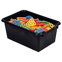 Vista 11 de ECR4Kids - Contenedores de almacenamiento frontal con cuchara, multiusos, negros, juego de 10 piezas