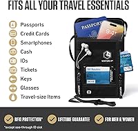 Vista 41 de Venture 4th bolsa de cuello de viaje con traba RFID, gris), V4-01-NP-GR