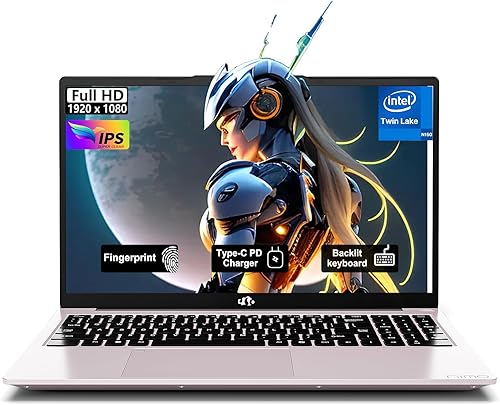 NIMO-15.6" Student-Laptop, 13th Gen Intel N150,8GB RAM 256GB SSD(Beat to i3-1115G4, Up to 3.6GHz), Backlit Keyboard Fingerprint FHD Computer Wi-Fi 6 BT5.2 65W Type-C