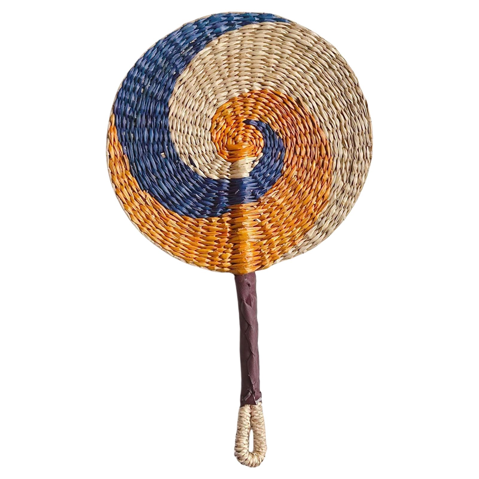 FGDTREE Handheld Woven Straw Fan Handwoven Grass Fan Cooling Hanging Home Wall Decorations Handwoven Grass