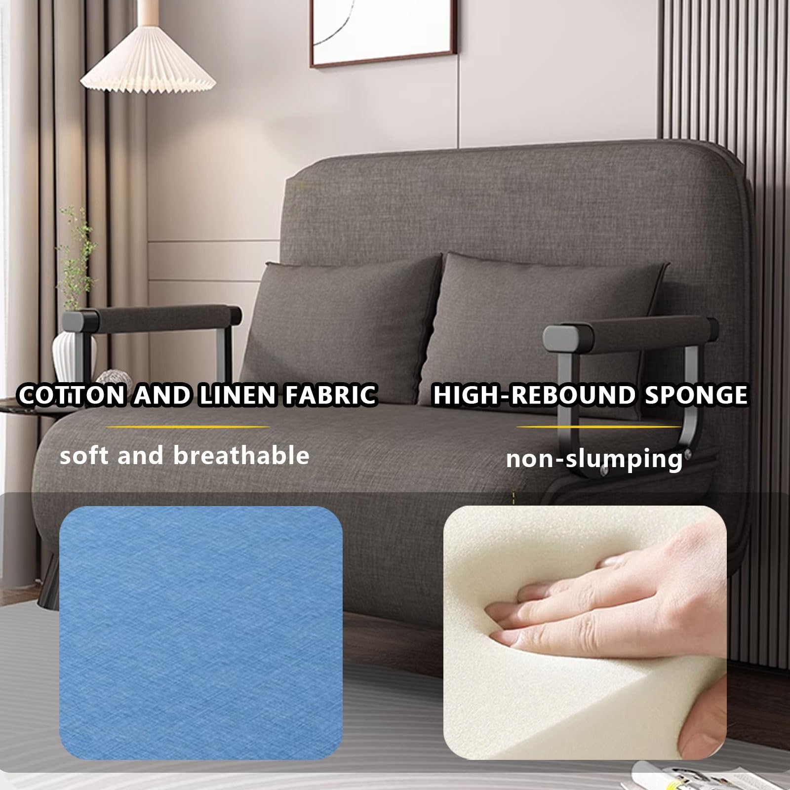 Letti Singoli Poltrona Letto Singolo Salvaspazio Poltrona for Camera Da Letto Moderna Schienale Regolabile in 5 Posizioni Utilizzato in Uffici, Soggiorni(Green)