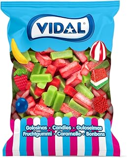Vidal Golosinas. Jelly sabor Sandía. Colores verde y rojo. Bolsa de 250 unidades.