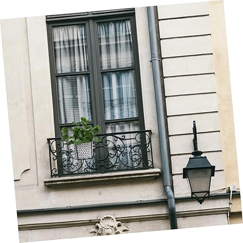 Miniatura 5 de Cabilock Soporte de metal negro para plantas colgantes para suculentas y flores, diseño geométrico, elegante soporte para macetas para interiores y