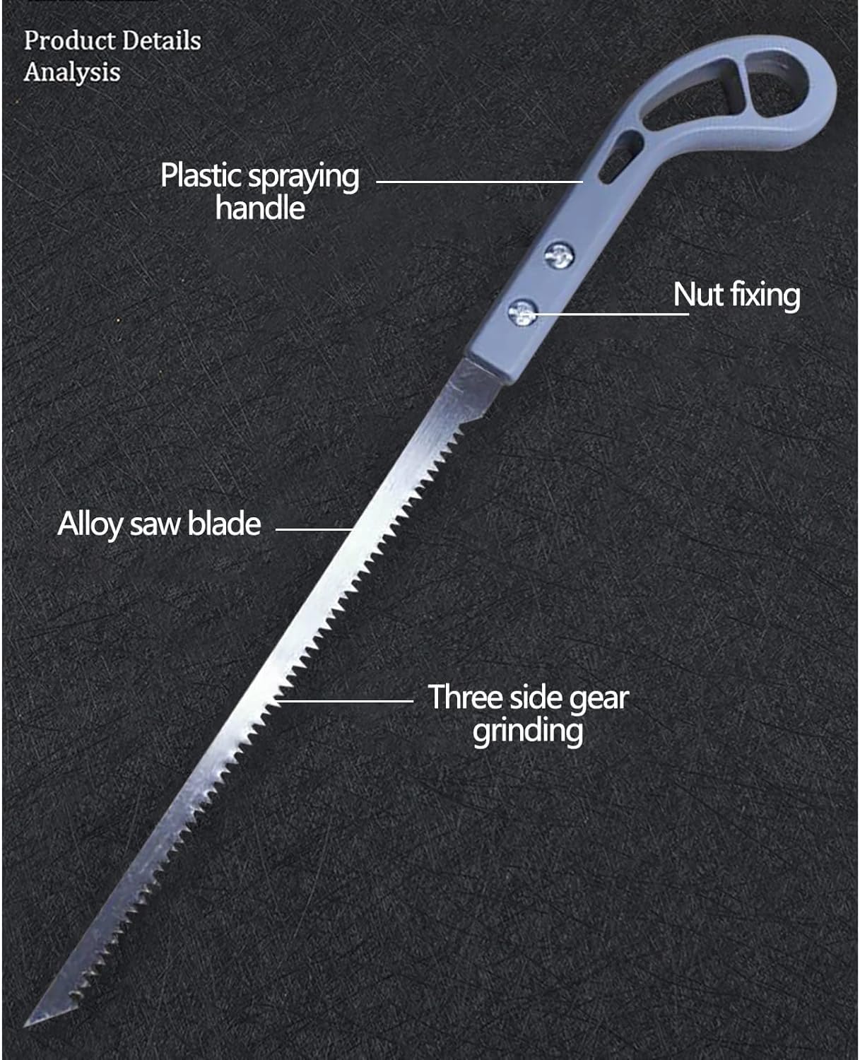 HEVIR Portable Hand Saw – 7-Inch High Strength Steel Blade, Anti-Skip Cutter for Wood, PVC, and Bone – Ergonomic Non-Slip Handle, Ideal for Gardening Rugged Hand-Powered Tree Cutting Tool 2