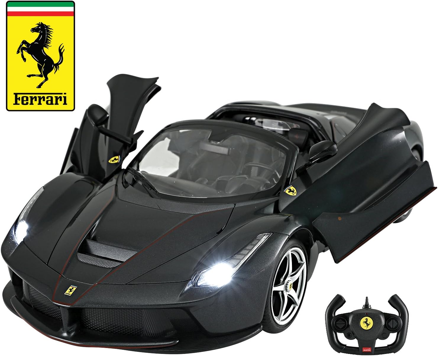Licensed RC Car 1:14 Scale Ferrari LaFerrari Aperta with Drifting Function | Rastar Radio Remote Control 1/14 RTR Super Sports Car Model (Black)