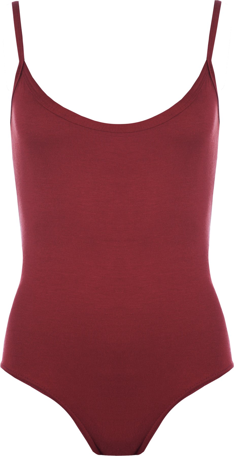 Wearall Women's Wine Strappy Sleeveless Camisole Vest Bodysuit Leotard Top - 12-14