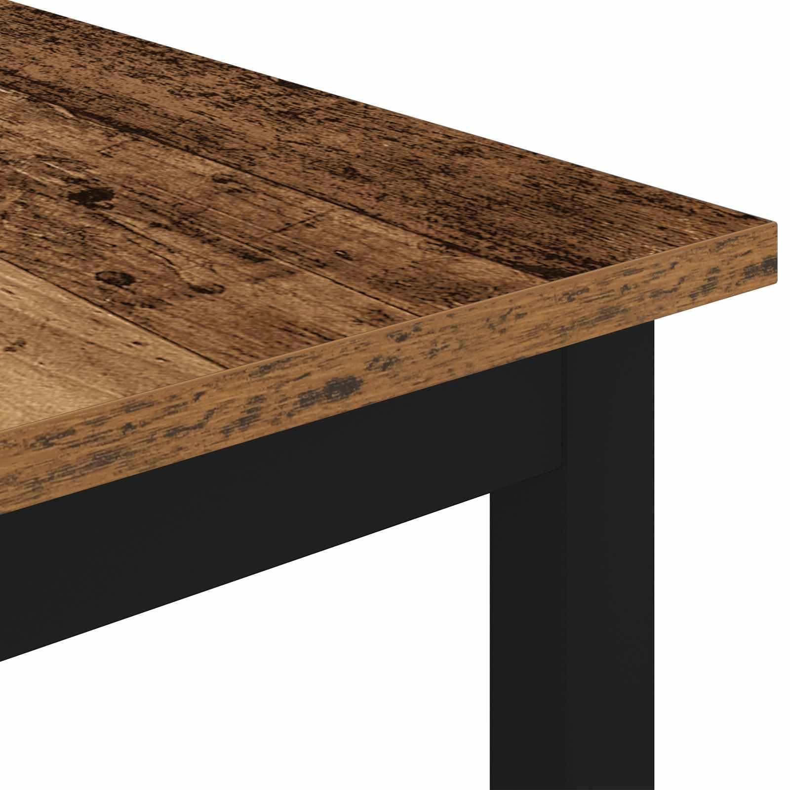 Tavolino da salotto in legno anticato, 60 x 50 x 36 cm, con telaio in metallo, rettangolare, stabile, robusto, per soggiorno, ufficio, lounge, stile scandinavo, vintage, salvaspazio