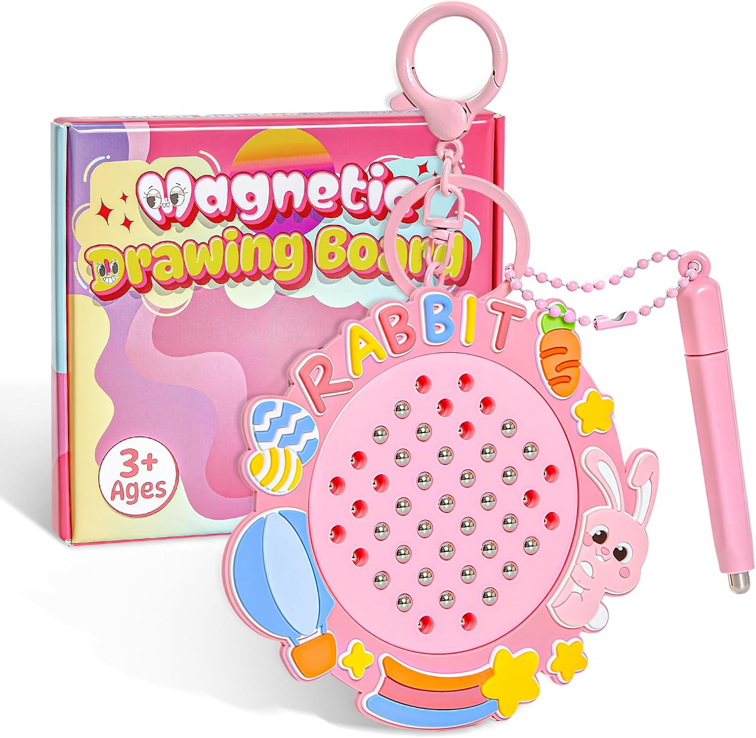 Easter Basket Essentials,Toys for Girls Age 3 4 6 7 8,Sensory Fidget LearningToy,Birthday Gift,Bunny Magnetic Drawing Board for Toddlers Kids 3+,Valentines Day,Travel Magnet Game for Airplane Car Ride