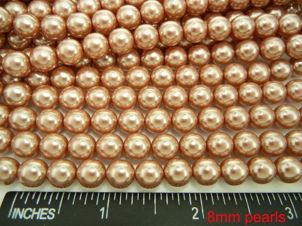 Czech Round Glass Imitation Pearls, 960pcs (12x80pcs) of 6mm Light Brown Pearl