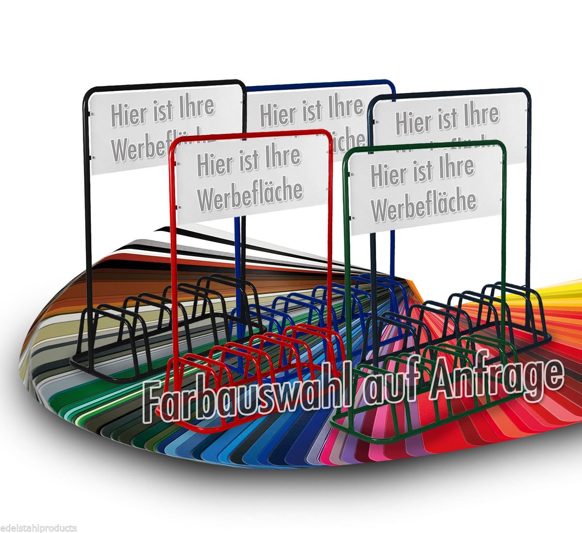 4er Werbe-Fahrradstnder mit Werbeschild / Fahrradhalter + Werbetafel  (Schwarz) : Amazon.de: Baumarkt