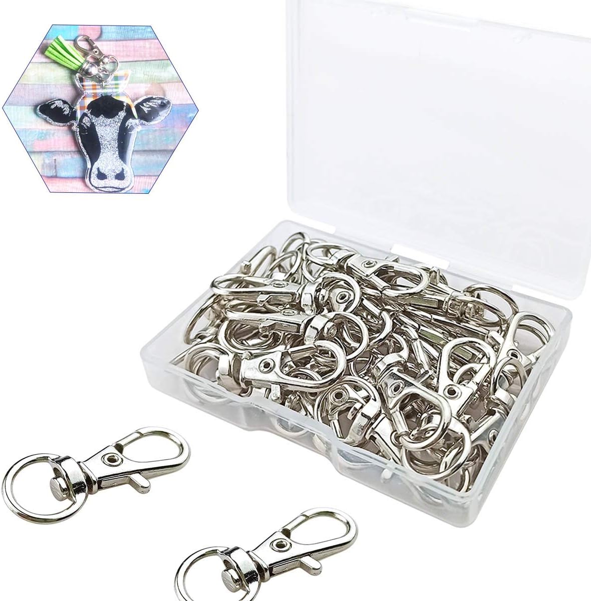 30 Pcs Metal Swivel Lanyard Snap Hook, Key Chain Swivel Hook Lobster Claw Clasp (Small Size) - Image 2