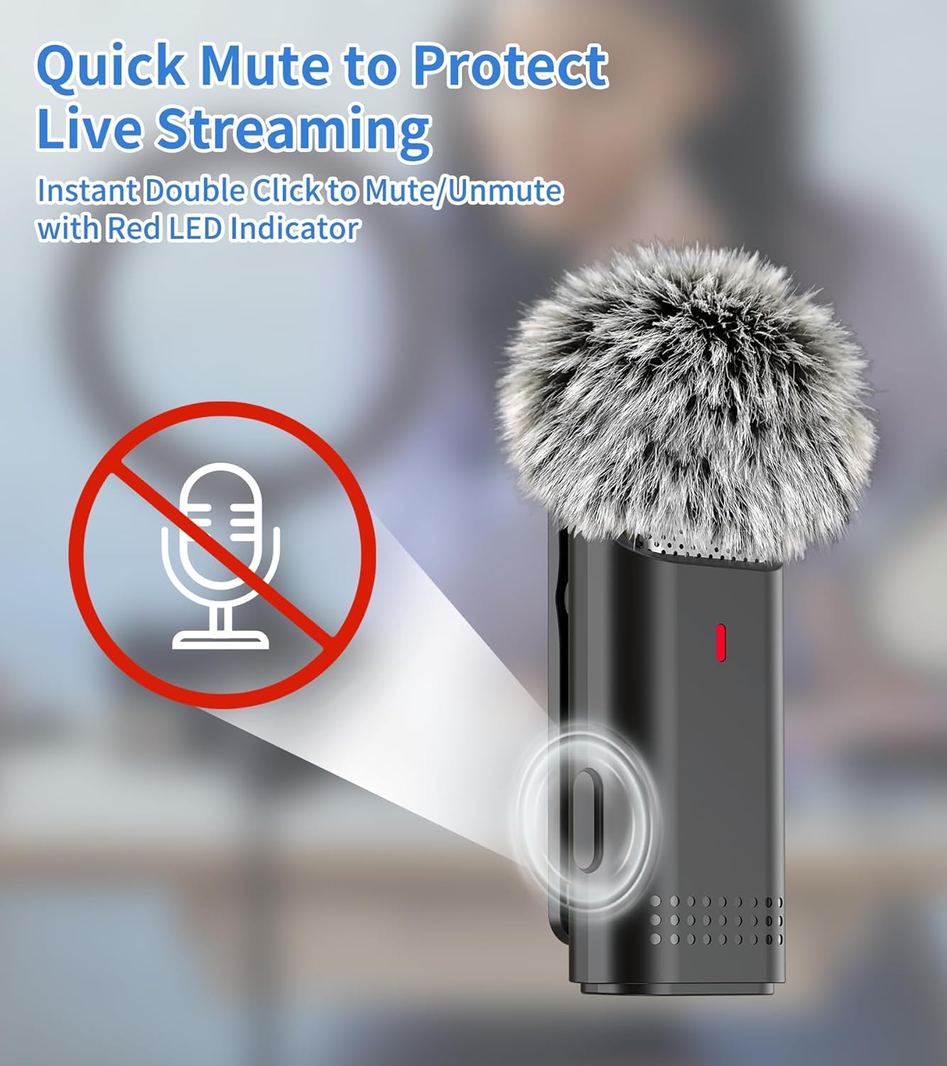NPTCL Wireless Lavalier Microphone for iPhone and Android, 2-Pack Mini Lapel Mic, Noise Cancelling, 6-Hour Battery Per Mic for Vlog, Live Streaming, Podcast Recording, Content Creation