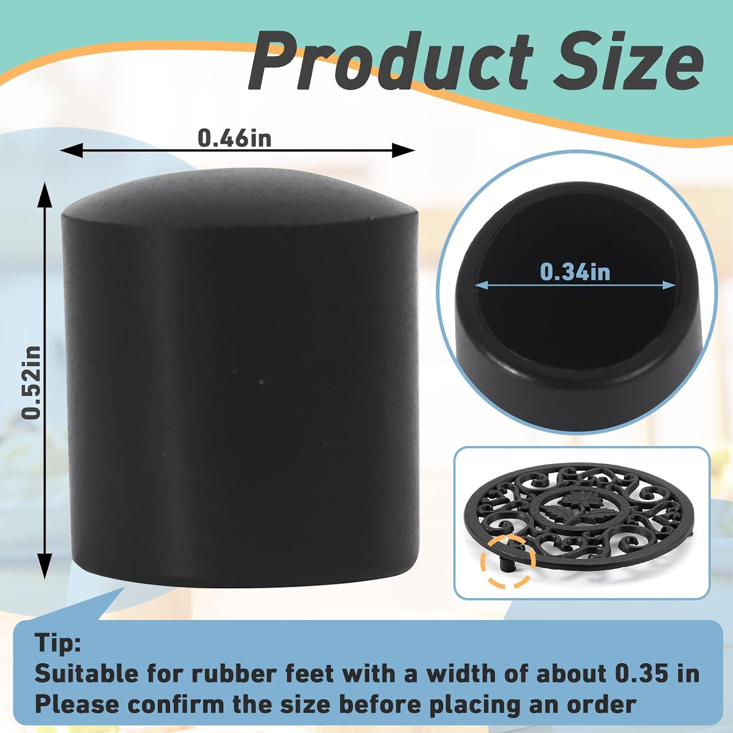 32 Pcs Rubber Feet for Metal Trivets, Replacement Metal Trivet, Crock Pot Rubber Feet Replacemen for Table Surface