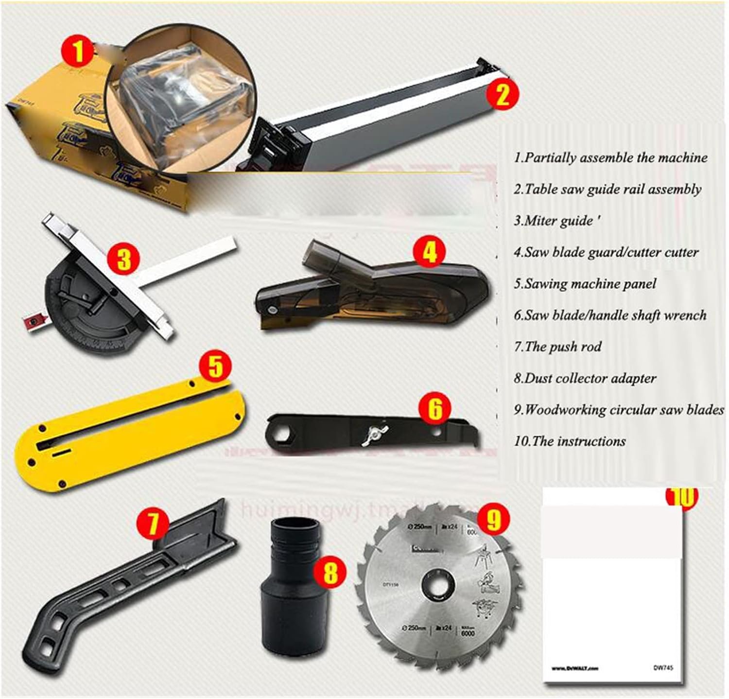 Woodworking Table Saw Household Small Mini Multi-Function Cutting Machine 10 Inch DW745