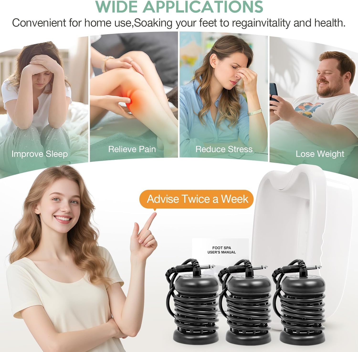 Ionic Foot Bath Detox Machine, Ion Foot Detox Spa for Home Use Beauty Salon Beauty SPA Club with 100 Liners, Zipper Carrying Bag | Detoxifying & Convenient - Image 7