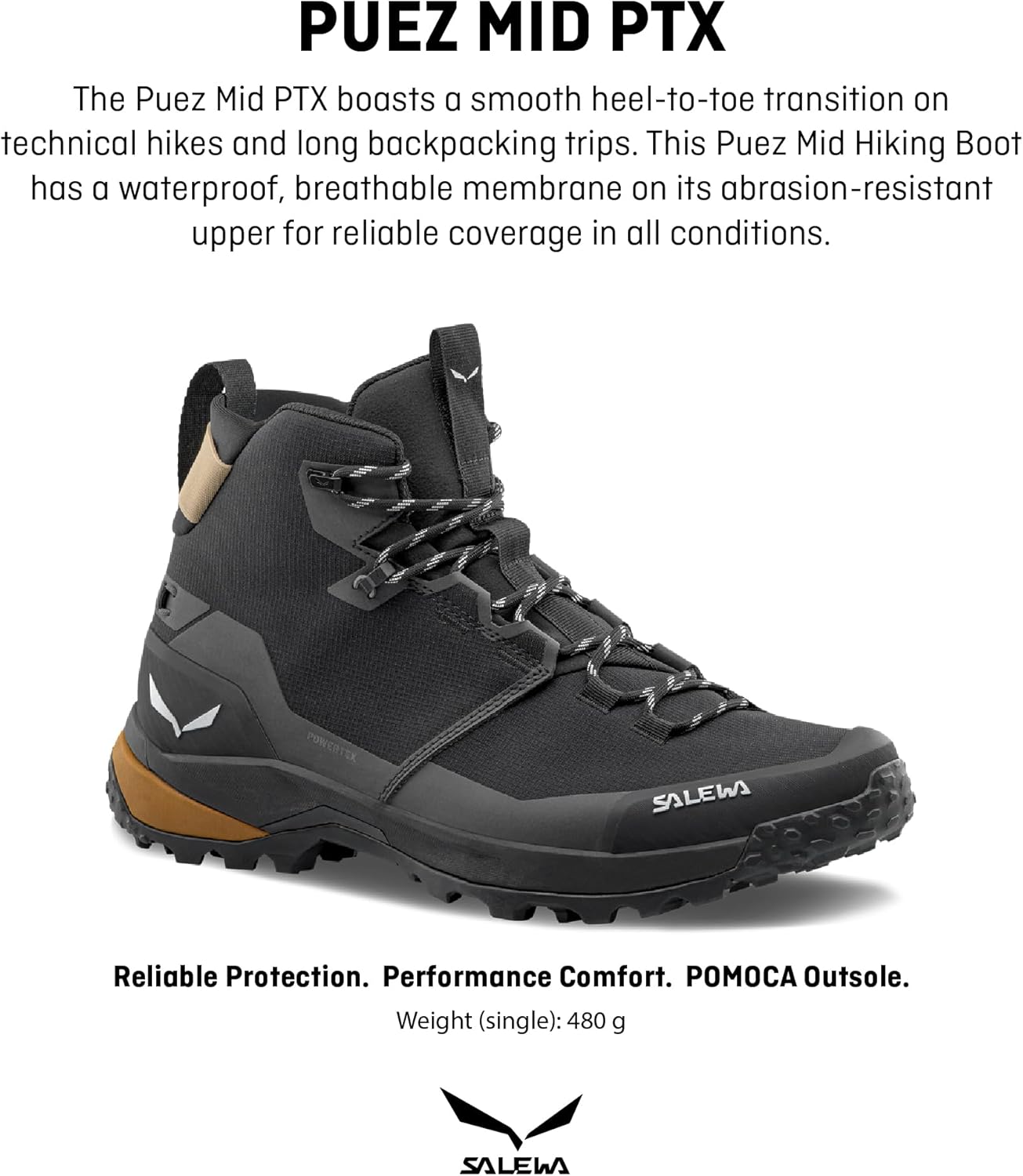 Salewa Men's Puez 2 Mid Powertex Boots - Waterproof Hiking & Trekking Boot