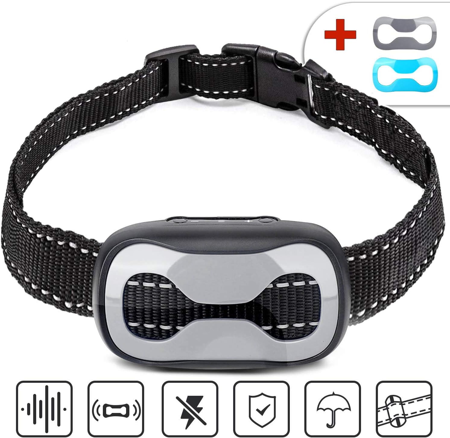 LumoLeaf Advanced Anti Barking Dog Collar for Small Medium Large Dogs! Stop Dogs Excessive Barking with Harmless Sounds & Vibration. NO SHOCK SPRAY MUZZLE Dog Bark Collar with FREE EXTRA COVER.