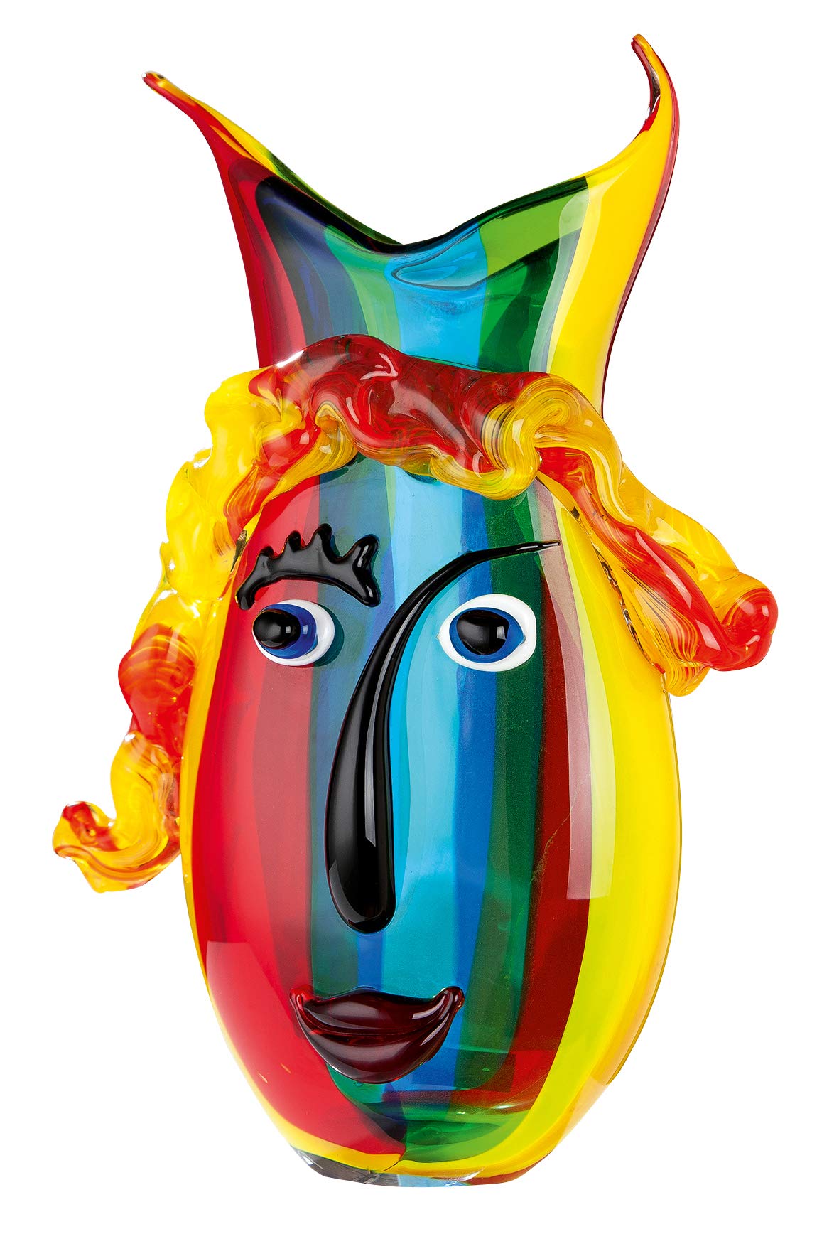 GILDE GLAS art Design Vase - Gift for Women - Handmade Height 37 cm