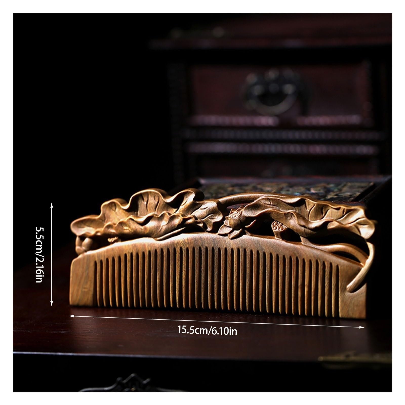 Peruka Grzebień Wooden Wide Tooth Comb Chinese Style Long Hair Comb Portable Curling Comb Travel Comb Duże grzebienie do włosów
