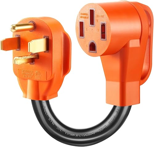 Cable adaptador de cargador NEMA 14-30P a 14-50R EV, listado de 30 amperios para secadora a 50 AMP EV, para carga EV de nivel 2, compatible con