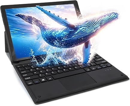 10.1" 2-in-1 Windows tablet , 12GB RAM 128GB ROM, Portable PC for working | Intel CPU 1280x800 IPS FHD Touch,with Mini HDMI/5GWiFi/Bluetooth/USB3.0/Dual Cameras/Keyboard, for studying and working