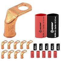 Vista 83 de SELTERM - 2 terminales de anillo resistentes para cable de batería, calibre 4 AWG, pernos de 3/8 pulgadas, terminales de calibre 4, ojales de cobre