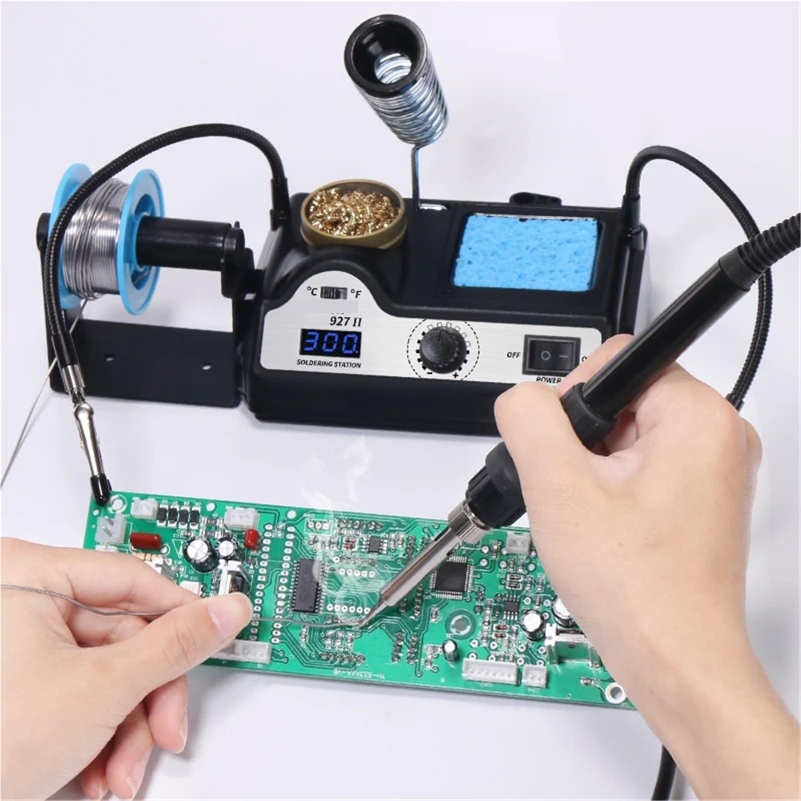 927-II 2 Helping Hands Elektryczna stacja lutownicza z wyświetlaczem cyfrowym 60 W Zestaw lutownicy z regulacją temperatury spawania