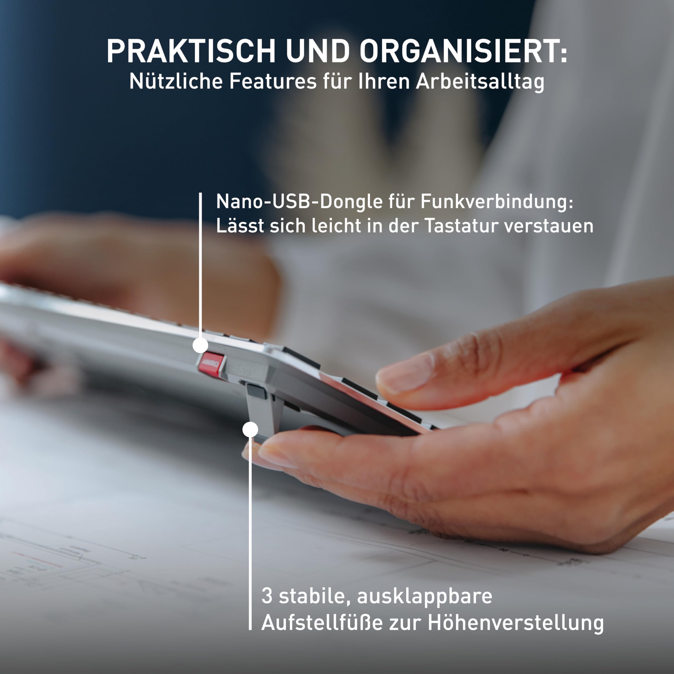 CHERRY KW X ULP, Ultra Flache Mechanische High-End-Tastatur, EU-Layout (QWERTY), Kabellose Multi-Device-Tastatur Für Bis Zu 4 Geräte, Wiederaufladbar, Schwarz